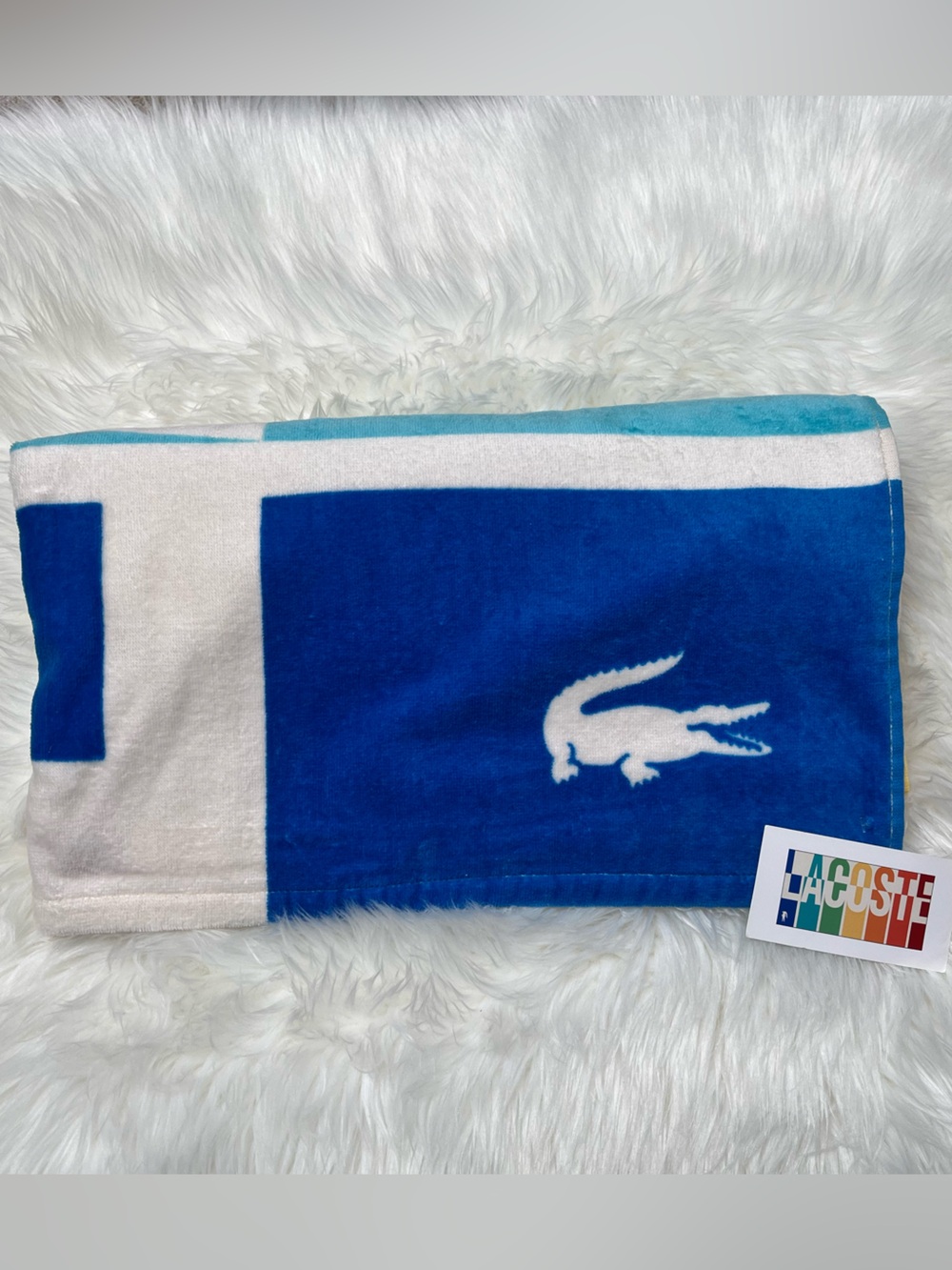 *BRAND NEW* Lacoste Multicolor Striped Beach Towel